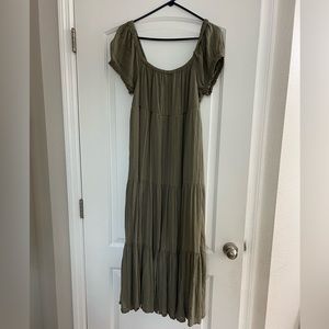 Olive Green Summer Dress 👗